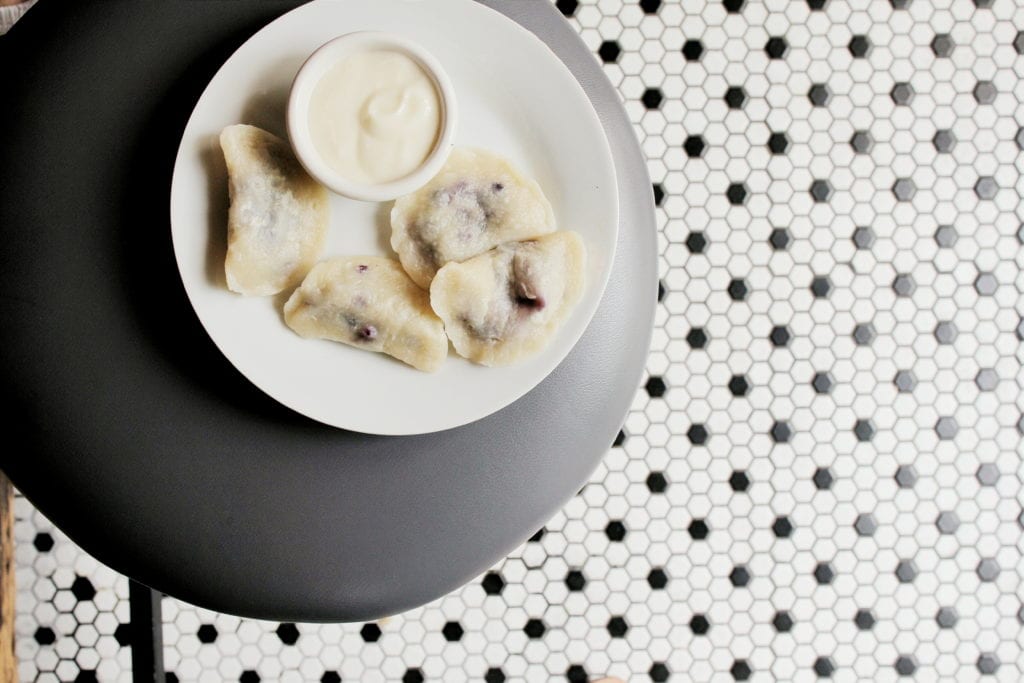 Hastings Snack Bar Blueberry Pierogies