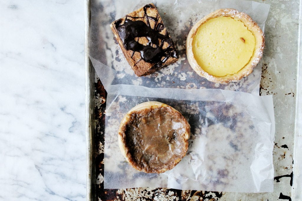 Andrea's Gerrard St. Bakery: Peanut Butter Salted Caramel Blondie + Lemon Tart + Butter Tart