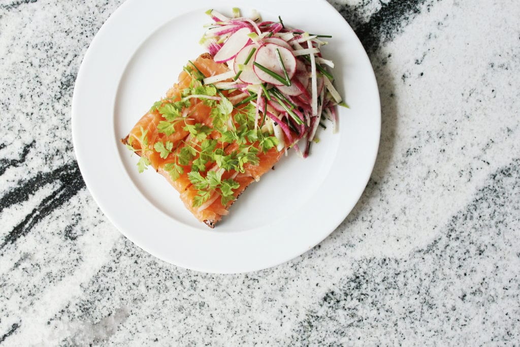 Chabrol: Tartine of Cured Trout with Chervil