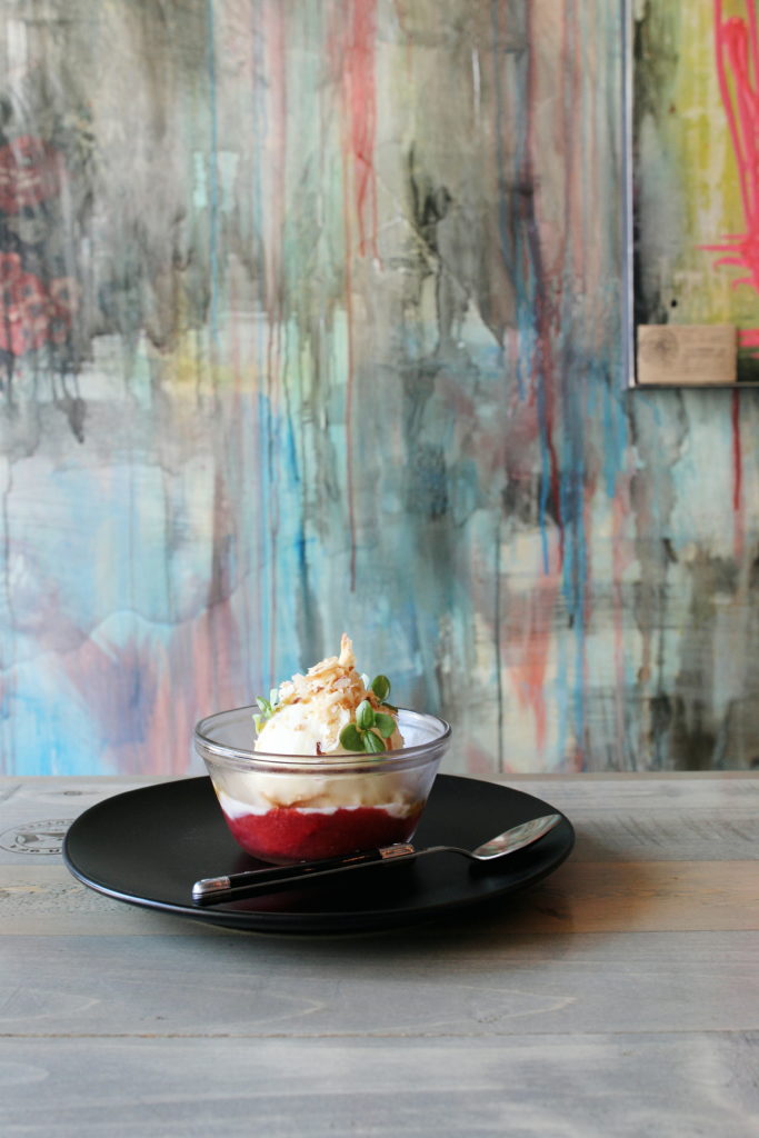 Descendant Pizza: Strawberry Prosciutto "Shortcake" Ice cream