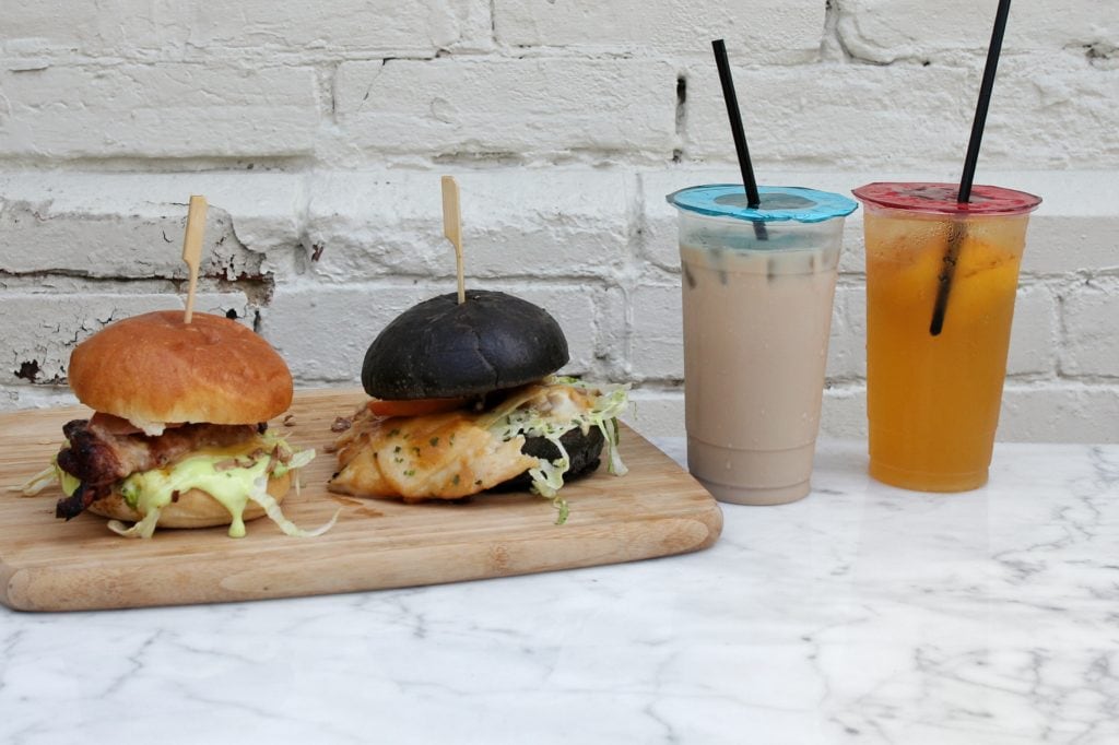 Teara Lab: Fish Sandwich + Chicken Sandwich + Lemon Da Da + Okinawa Milk Tea