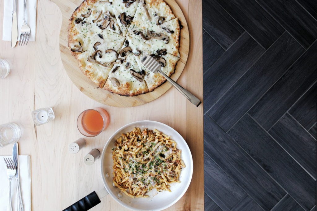 Angelo's Coal Fired Pizza: Truffle Pizza + Strozzapeti Pasta
