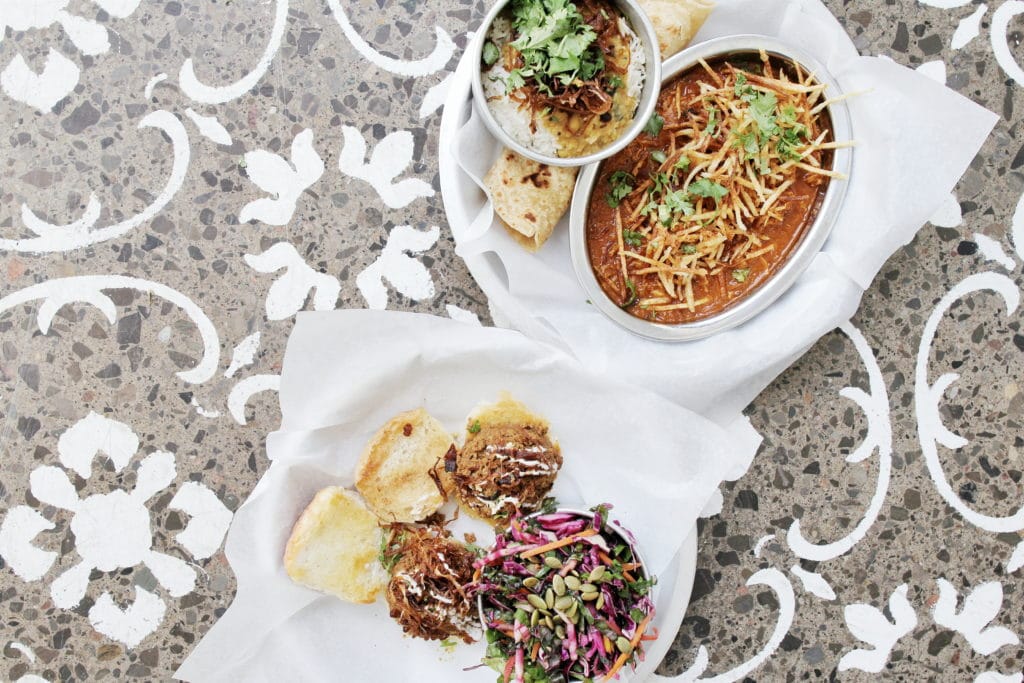 Bombay Street Food: Salli Chicken Bowl + Beef Kheema Pav