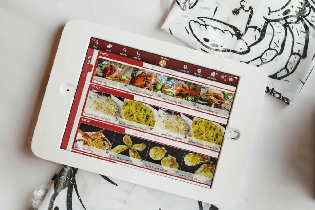 The Boil Bar: iPad Menu for Ordering