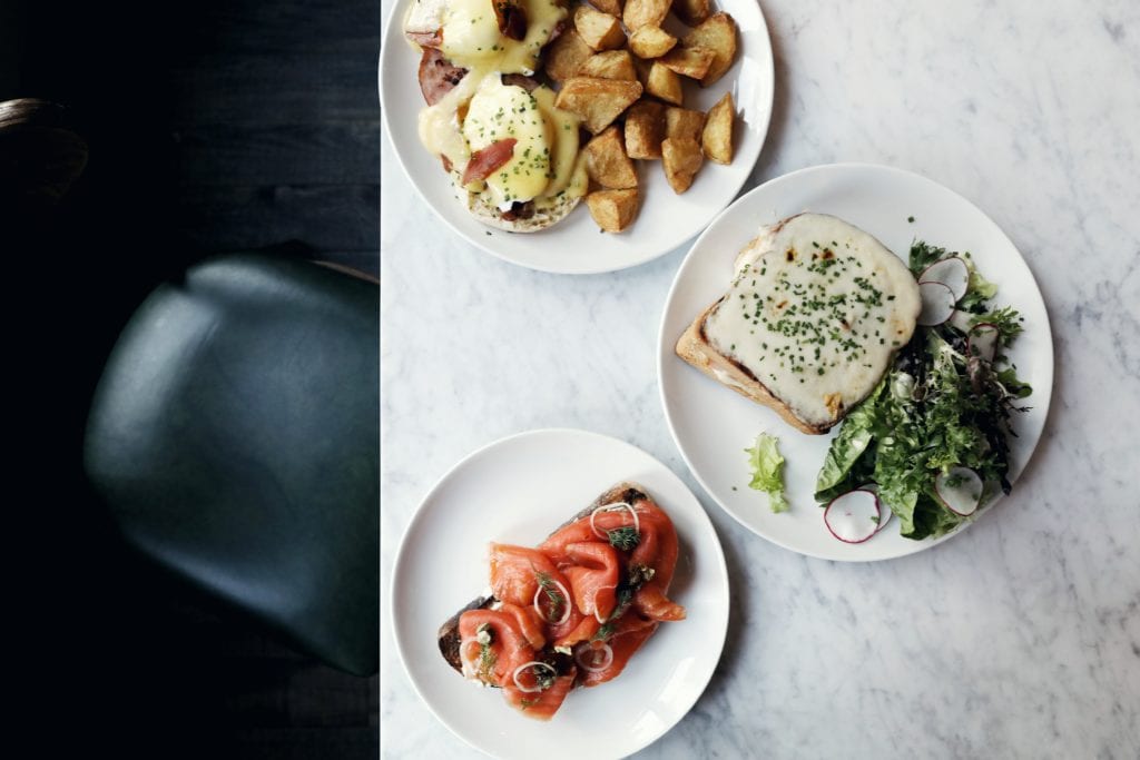 The French: Brunch, Eggs Benedict + Salmon Toast + Croque Monsieur