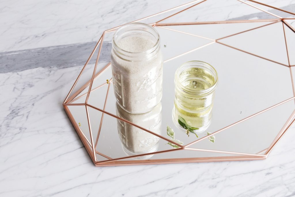 DIY Body Scrub: The base of body scrub is as simple as sugar/salt + oil
