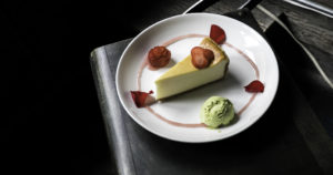 Han Ba Tang: Cheesecake with Matcha Ice Cream