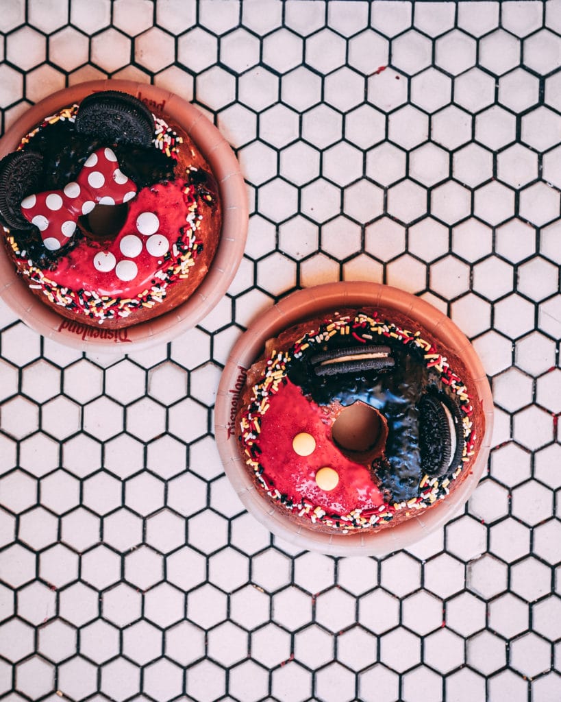 Disneyland: Mickey Mouse Donut with Apple Filling + Minnie Mouse Donut with Cherry Filling