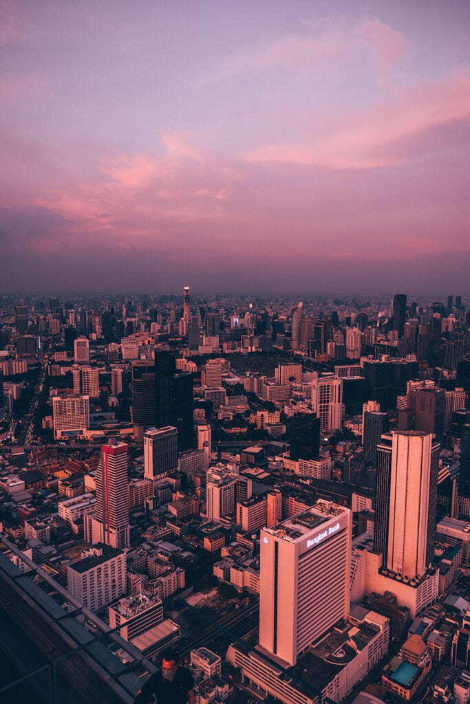 Views from Sky Beach Bangkok at sunset