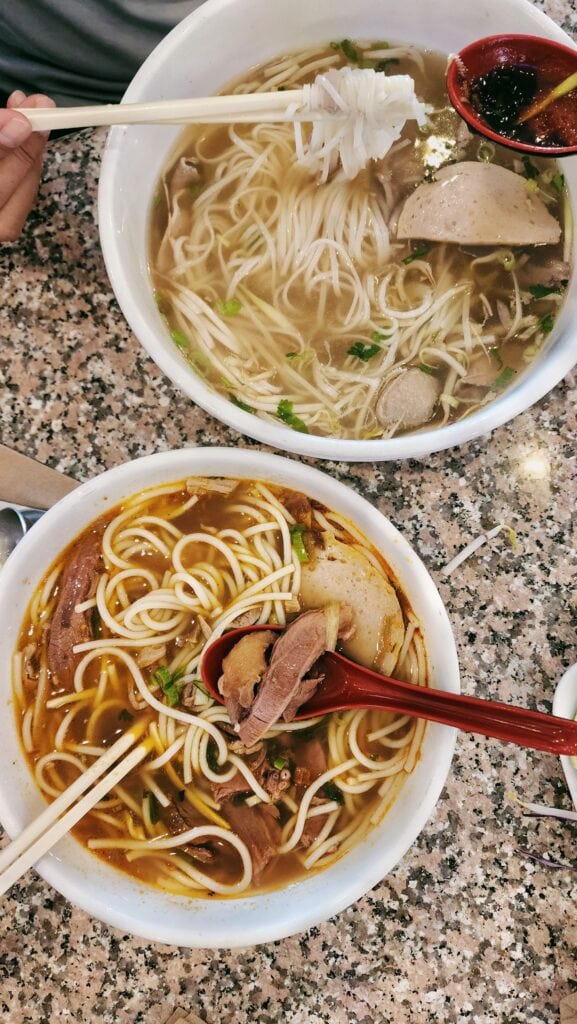 Bun bo hu and Pho from Pho Xyclo in Niagara Falls Canada